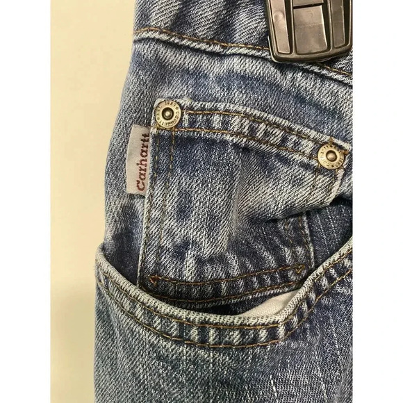 Carhartt Women’s Straight Leg Denim Jeans Size 8x30 Flawed Workwear Carpenter - Picture 4 of 9